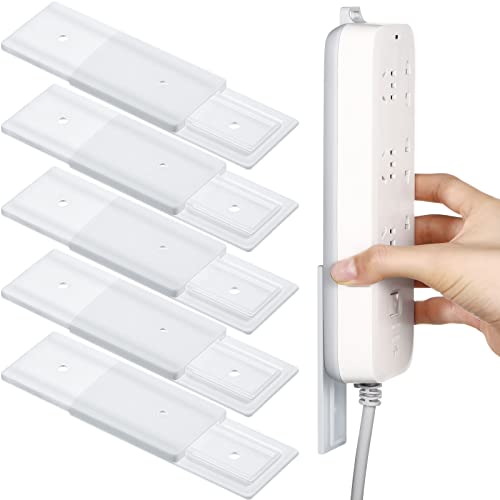 Adhesive Power Strip Holder with Cable Management System