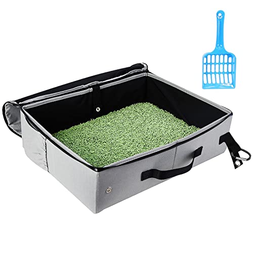 Portable Travel Litter Box with Lid for Cats
