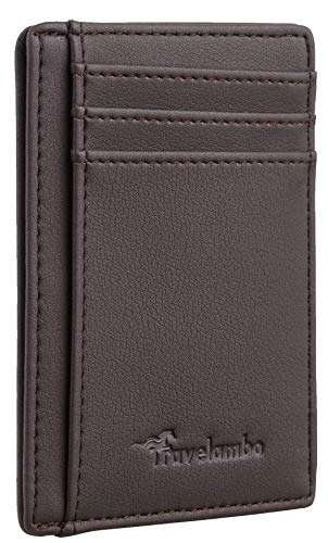 Travelambo Minimalist Leather Slim Wallet - Secure and Stylish