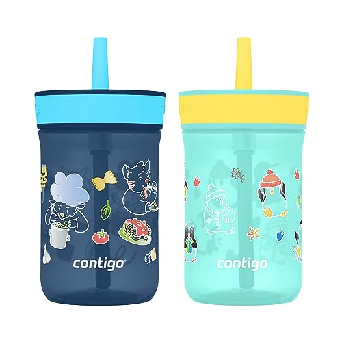 Contigo Kids Plastic Water Bottle, Spill-Proof Tumbler with Straw