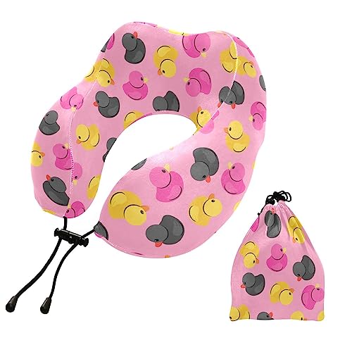 Colorful Ducks Travel Pillow