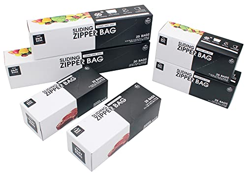 24/7 Bags | Variety Pack, Slider Storage Bags, 145 Count