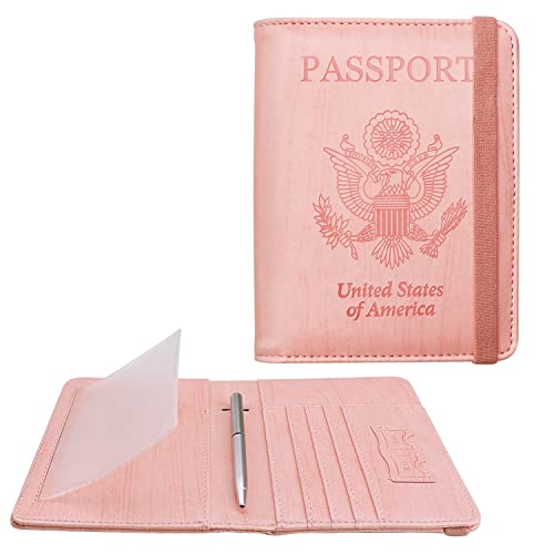 WALNEW RFID Blocking Leather Passport Wallet