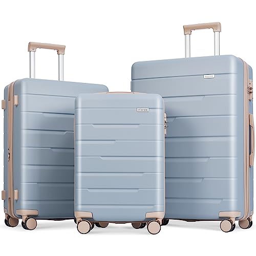 Merax 3 Pcs Expandable ABS Hardshell Luggage Set