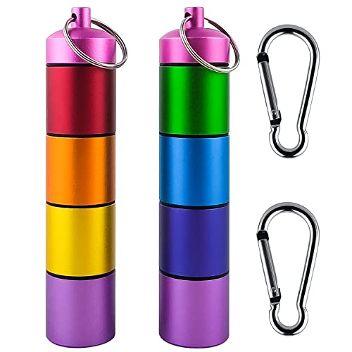 Metal Pill Organizer Case Keychain