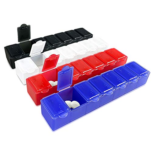 7 Day Small Pill Box with Snap Close Lids