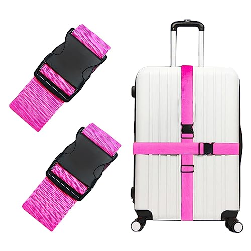 2 Pack Adjustable Luggage Belts with Quick Release Buckle
