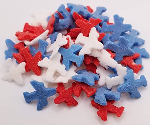 NCS Red, White & Blue Airplane Edible Candy Sprinkles