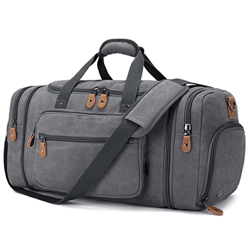 Gonex Canvas Duffle Bag 60L Travel Duffel Overnight Weekend Bag
