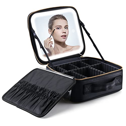 Makeup Train Case with Adjustable Dividers