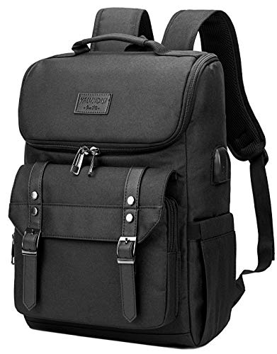 Vintage Travel Laptop Backpack with USB Charging Port