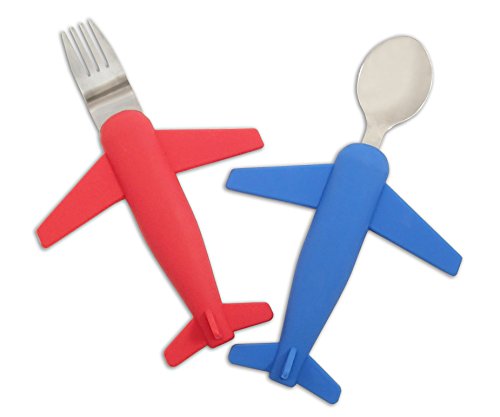 Airplane Fork & Spoon Set for Kids