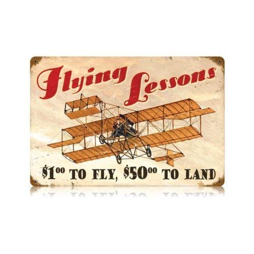 Flying Lessons Metal Sign