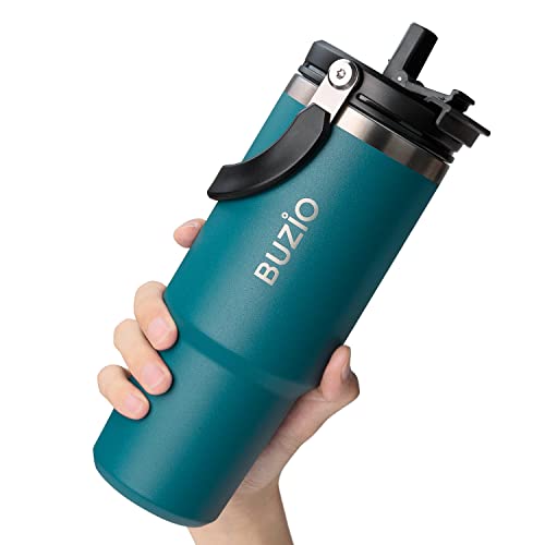 BUZIO 30oz Insulated Tumbler with Handle and 2-in-1 Lid