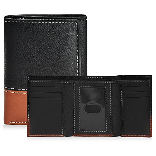 ESTALON Men's Leather Tri-Fold Wallet