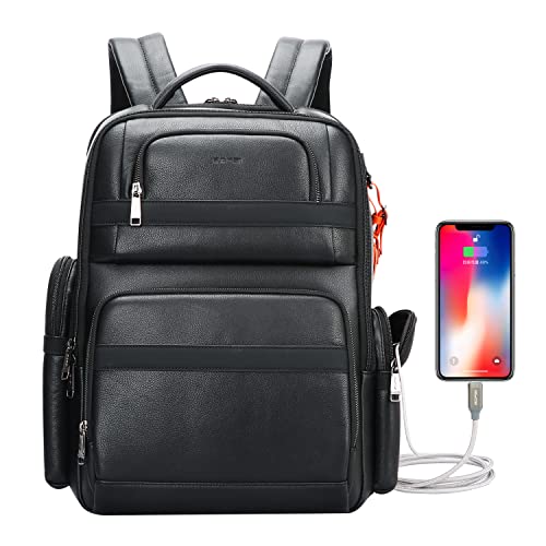 BOPAI Leather Laptop Backpack for Men