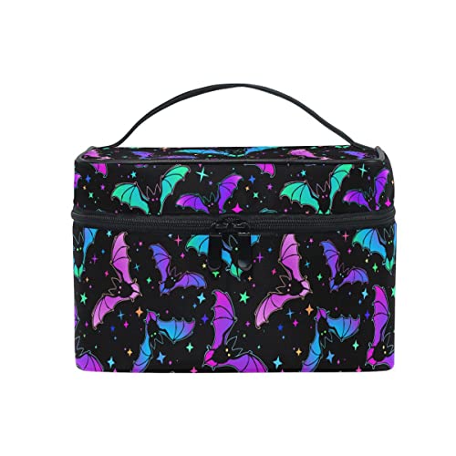 Gothic Bats Halloween Makeup Organizer Bag for Women