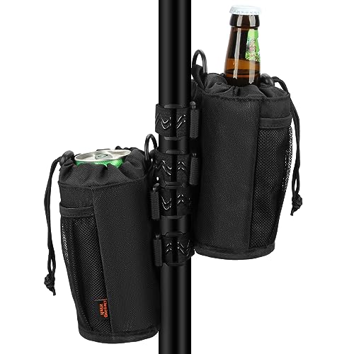 Beach Umbrella Cup Holder with Insulated Water Bottle Holder