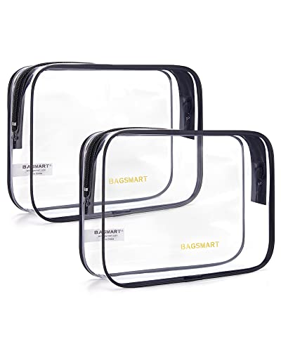 BAGSMART Clear Toiletry Bag, 2 Pack