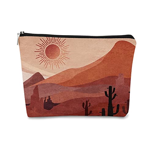 Boho Western Desert Landscape Makeup Bag