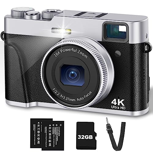 Compact 4K Digital Camera with Autofocus & Flash