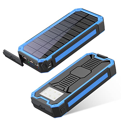 30000mAh Solar Power Bank with Quick Charge and LED Flashlight