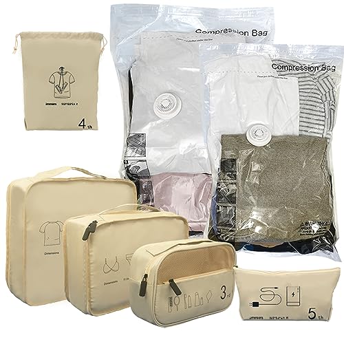 GIFEEL 7 Set Waterproof Packing Cubes for Travel