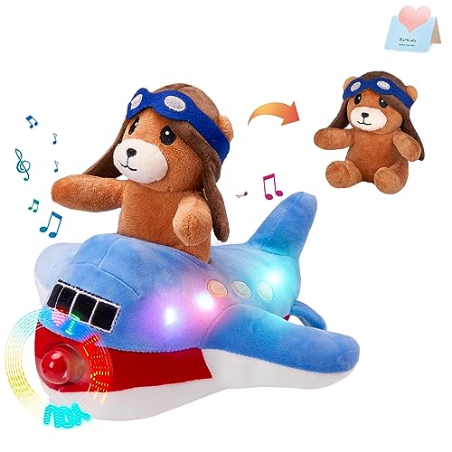 Glow Guards Light up Musical Bear Airplane Stuffed Animal