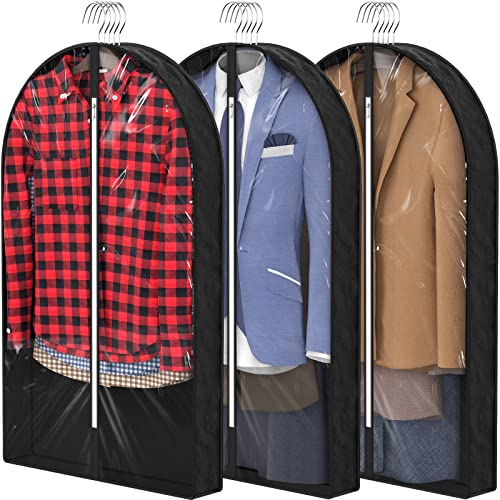 Myee 40" Clear Garment Bags for Hanging Clothes Storage