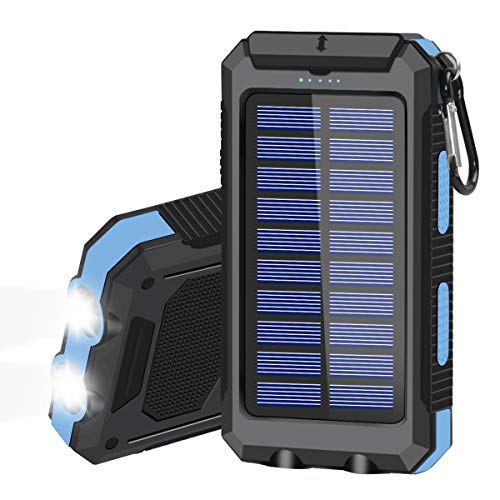 Portable Solar Power Bank with Dual USB/Flashlight