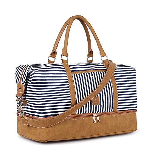 Canvas Weekender Bag with Shoe Compartment