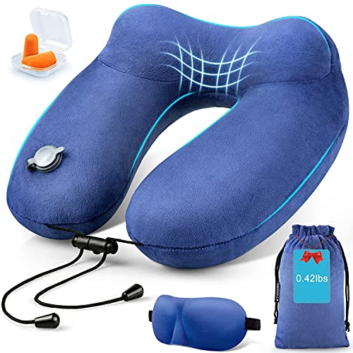 Compact Inflatable Travel Pillow for Airplane