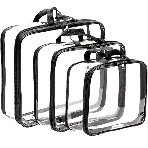 Clear Compression Packing Cubes 3 Set - Travel Luggage Organizer
