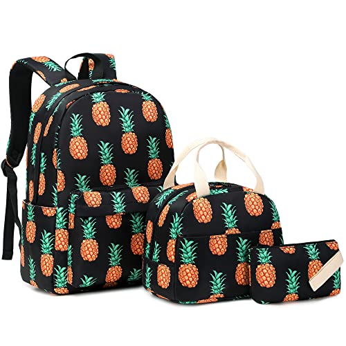 Xunteny Pineapple Girls School Backpack Set