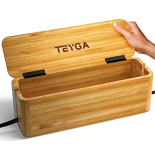 Bamboo Cable Management Box - TEYGA