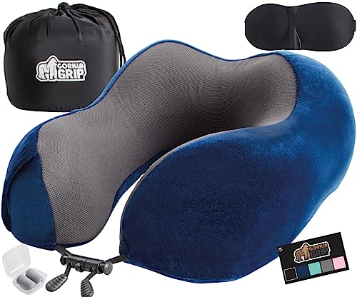 Gorilla Grip Memory Foam Travel Neck Pillow