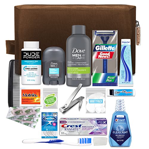 Travel Size Essentials for Men in Premium 20-Piece Kit