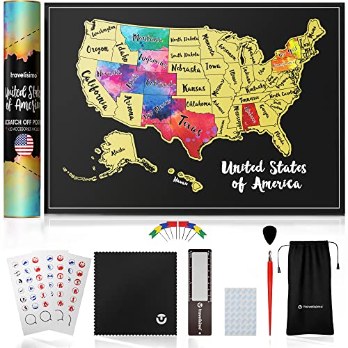 TRAVELISIMO Scratch Off Map of United States