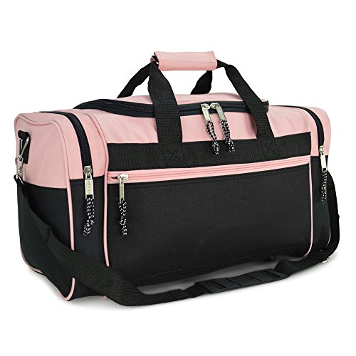 Pink Sports Duffle Bag with Adjustable Strap
