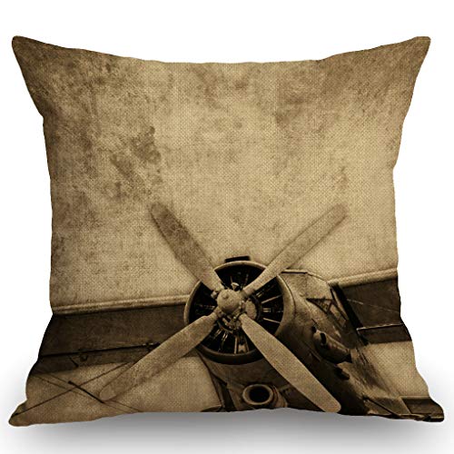 Vintage Airplane Throw Pillow Cover