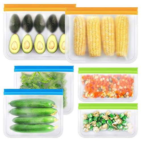 Reusable Food Storage Bags, BPA Free Silicone Lunch Bags