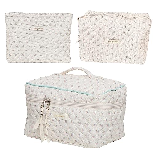 GISMTR Quilted Makeup Bag Set