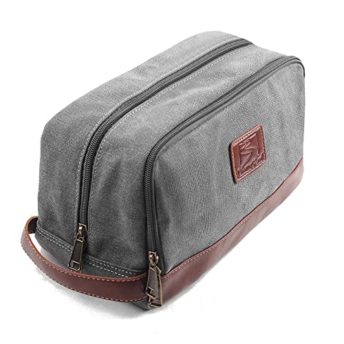 seemeroad Canvas Toiletry Bag for Travel - Grey