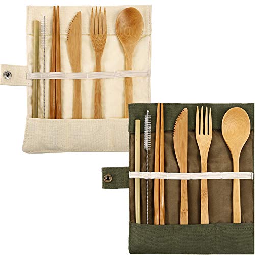 Bamboo Cutlery Bamboo Utensils Reusable Flatware Set