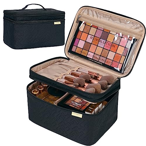 NISHEL Double Layer Travel Makeup Bag