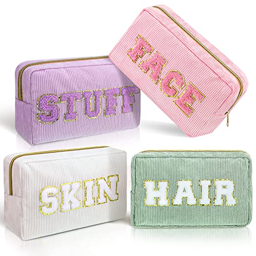 Makeup Bags Chenille Letter Patch Cosmetic Bag Set