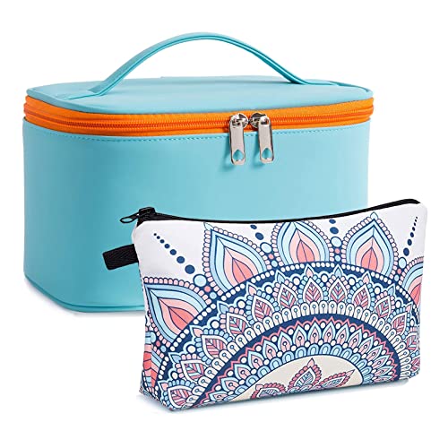 Makeup Bag Set 2PACK - Blue + Geometric