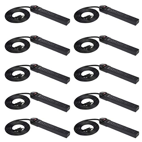 Amazon Basics Surge Protector Power Strip, 10-Pack