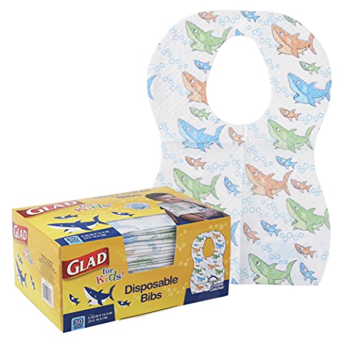Disposable Paper Bibs with Cute Sharks Design