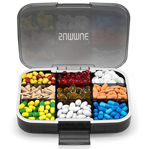 SUMMUE Portable Travel Pill Box Case